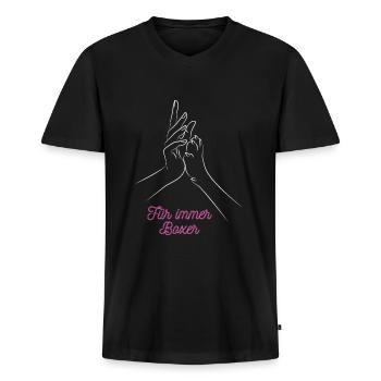 Für immer boxer hund pfote geschenk idee spruch - Männer Premium Bio T-Shirt mit V-Ausschnitt - Schwarz - Vorne - Nico (187cm)