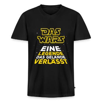 Das Wars - Eine Legende das Gelände verlässt - Männer Premium Bio T-Shirt mit V-Ausschnitt - Schwarz - Vorne - Nico (187cm)