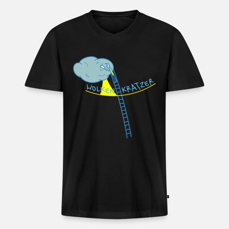 Hoffnung auf Sonne - Männer Premium Bio T-Shirt mit V-Ausschnitt - Schwarz