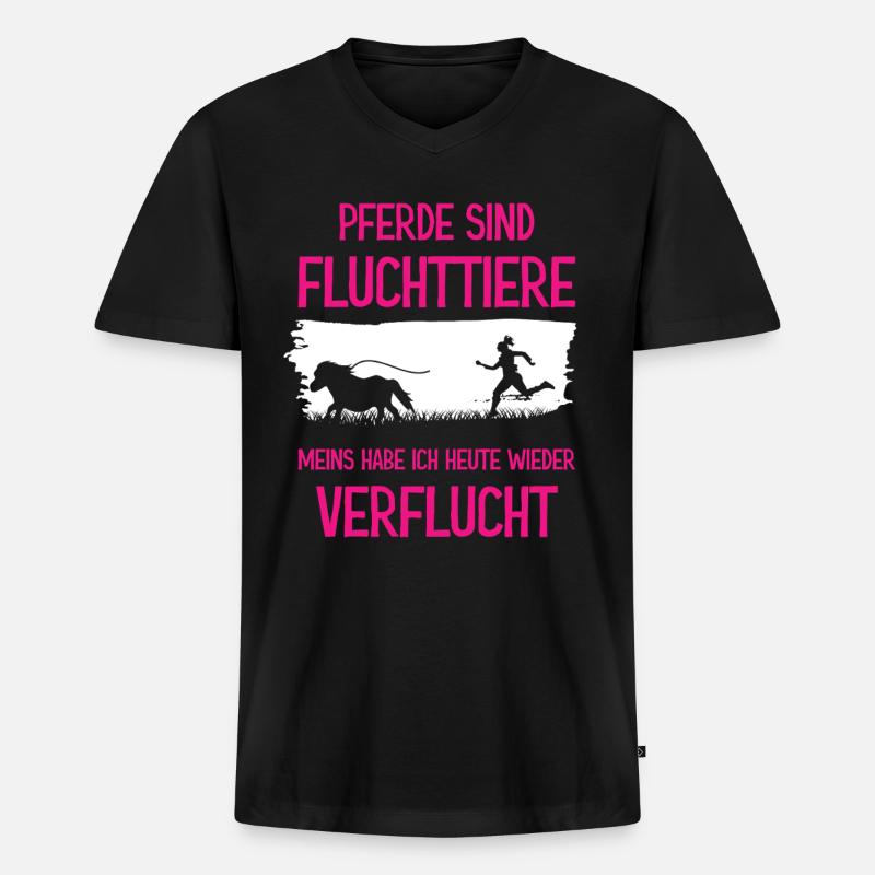 Lustiger Pferdespruch Pferd - Männer Premium Bio T-Shirt mit V-Ausschnitt - Schwarz