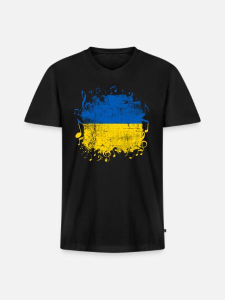 Ukraine - Men's Premium Organic T-shirt with V-neck - black