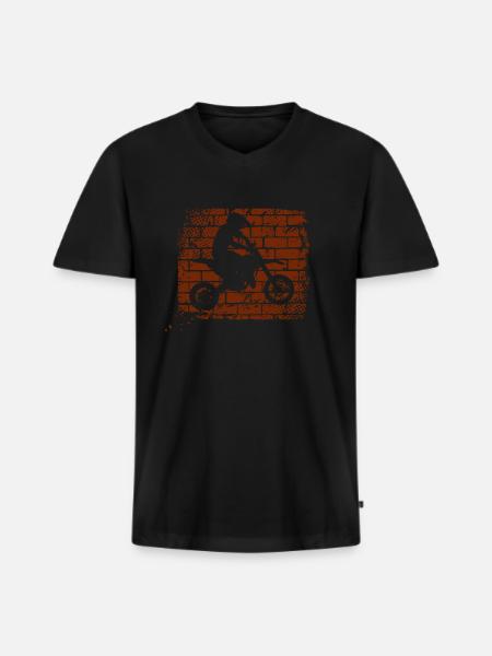 Motocross - Men's Premium Organic T-shirt with V-neck - black