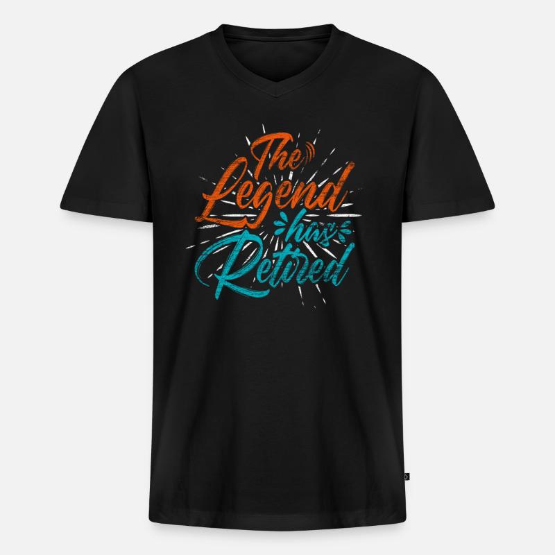 Rente - Männer Premium Bio T-Shirt mit V-Ausschnitt - Schwarz