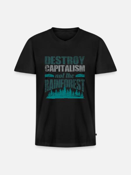 Rainforest environmental protection - Men's Premium Organic T-shirt with V-neck - black