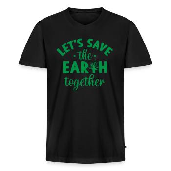 environmental Protection - Men's Premium Organic T-shirt with V-neck - black - Front - Nico (187cm)