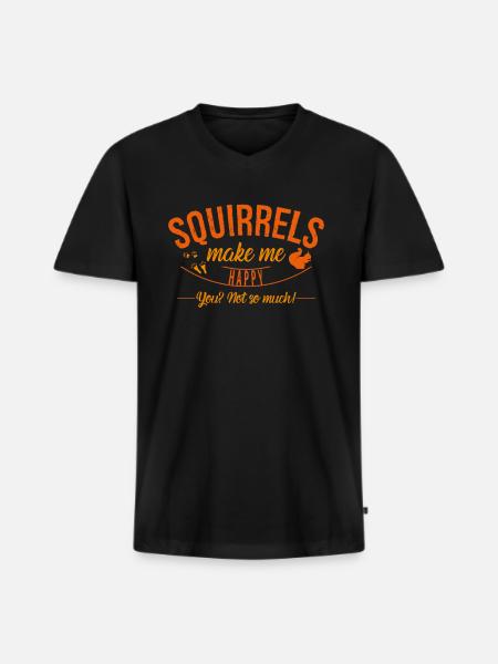 écureuil - T-shirt encolure en V Premium bio Homme - noir