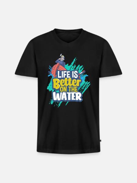 Sailing captain - Men's Premium Organic T-shirt with V-neck - black