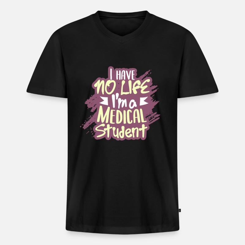 Medizin Student - Männer Premium Bio T-Shirt mit V-Ausschnitt - Schwarz