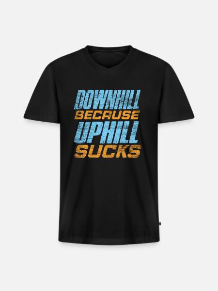 VTT de descente - T-shirt encolure en V Premium bio Homme - noir