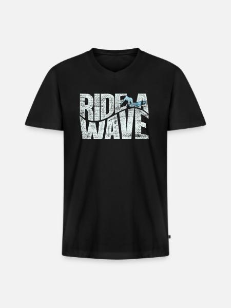 surfer - Men's Premium Organic T-shirt with V-neck - black