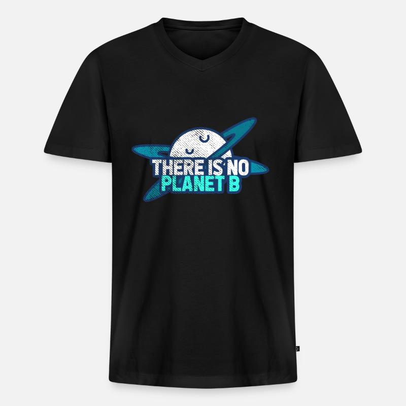 Umweltschutz Klimaschutz - Männer Premium Bio T-Shirt mit V-Ausschnitt - Schwarz