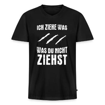 Techno Koksnase Kokser Kokain - Männer Premium Bio T-Shirt mit V-Ausschnitt - Schwarz - Vorne - Nico (187cm)