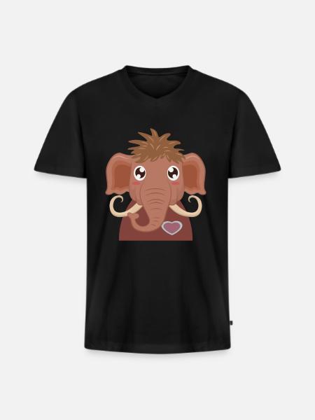 Mammut - Männer Premium Bio T-Shirt mit V-Ausschnitt - Schwarz