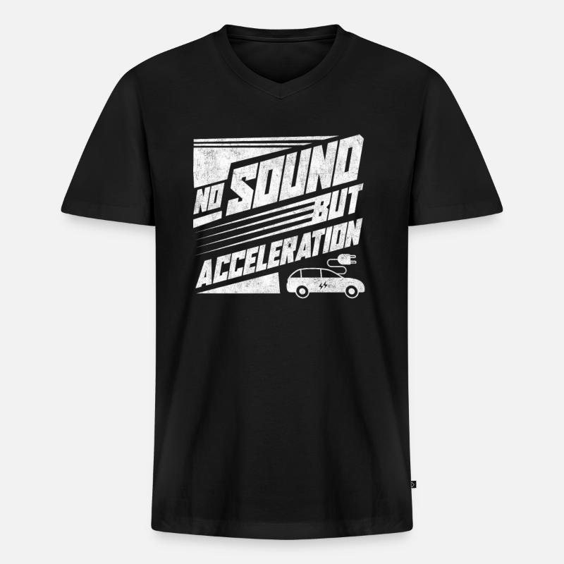 E-Auto - Männer Premium Bio T-Shirt mit V-Ausschnitt - Schwarz