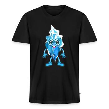 Crystal de glace - T-shirt encolure en V Premium bio Homme - noir - Devant - Nico (187cm)