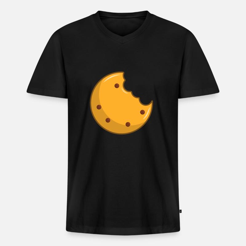 Cookie Keks - Männer Premium Bio T-Shirt mit V-Ausschnitt - Schwarz