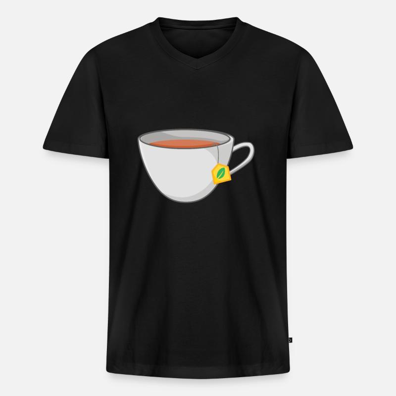 Tee - Männer Premium Bio T-Shirt mit V-Ausschnitt - Schwarz