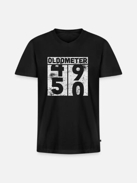 50th birthday - Men's Premium Organic T-shirt with V-neck - black