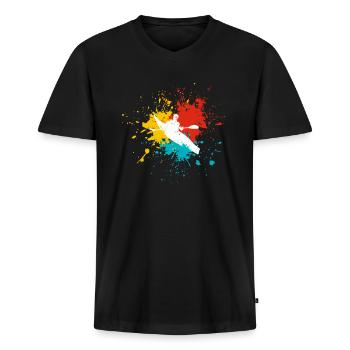 kayak - Men's Premium Organic T-shirt with V-neck - black - Front - Nico (187cm)