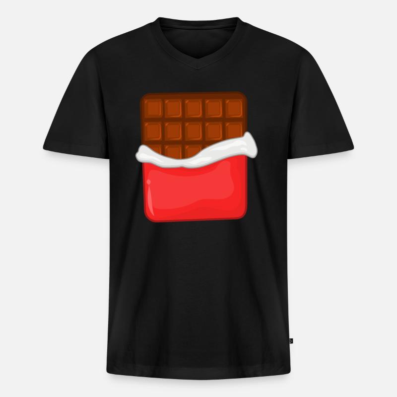 Schokolade - Männer Premium Bio T-Shirt mit V-Ausschnitt - Schwarz