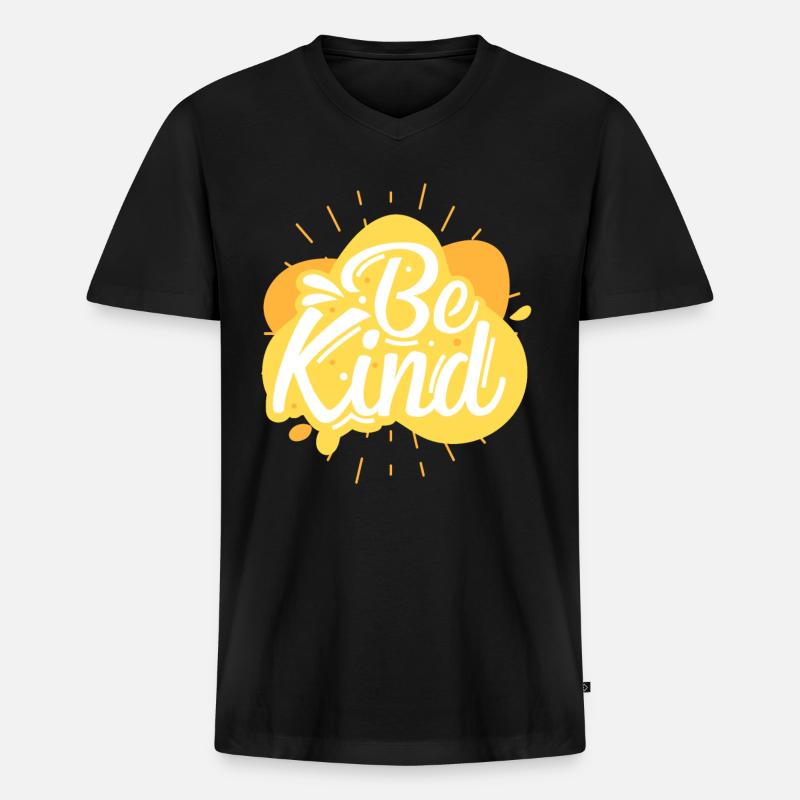 Sei nett - Männer Premium Bio T-Shirt mit V-Ausschnitt - Schwarz