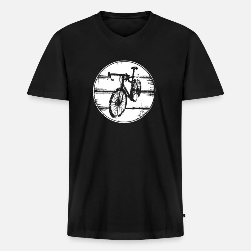 Rennrad - Männer Premium Bio T-Shirt mit V-Ausschnitt - Schwarz
