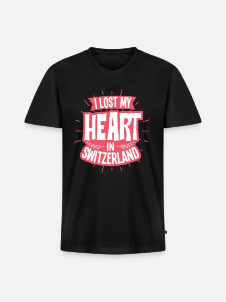 Schweiz - Männer Premium Bio T-Shirt mit V-Ausschnitt - Schwarz