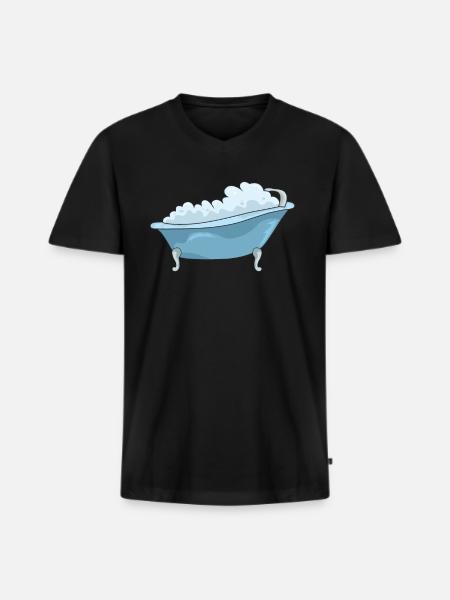 bathtub - Men's Premium Organic T-shirt with V-neck - black