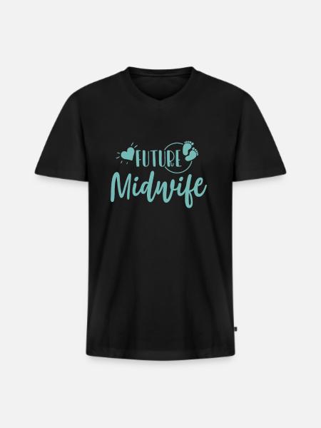 Hebamme Ausbildung - Männer Premium Bio T-Shirt mit V-Ausschnitt - Schwarz