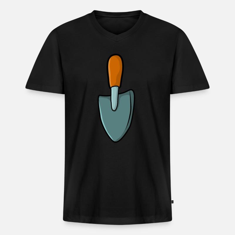 Gärtner Gartenschaufel Garten - Männer Premium Bio T-Shirt mit V-Ausschnitt - Schwarz