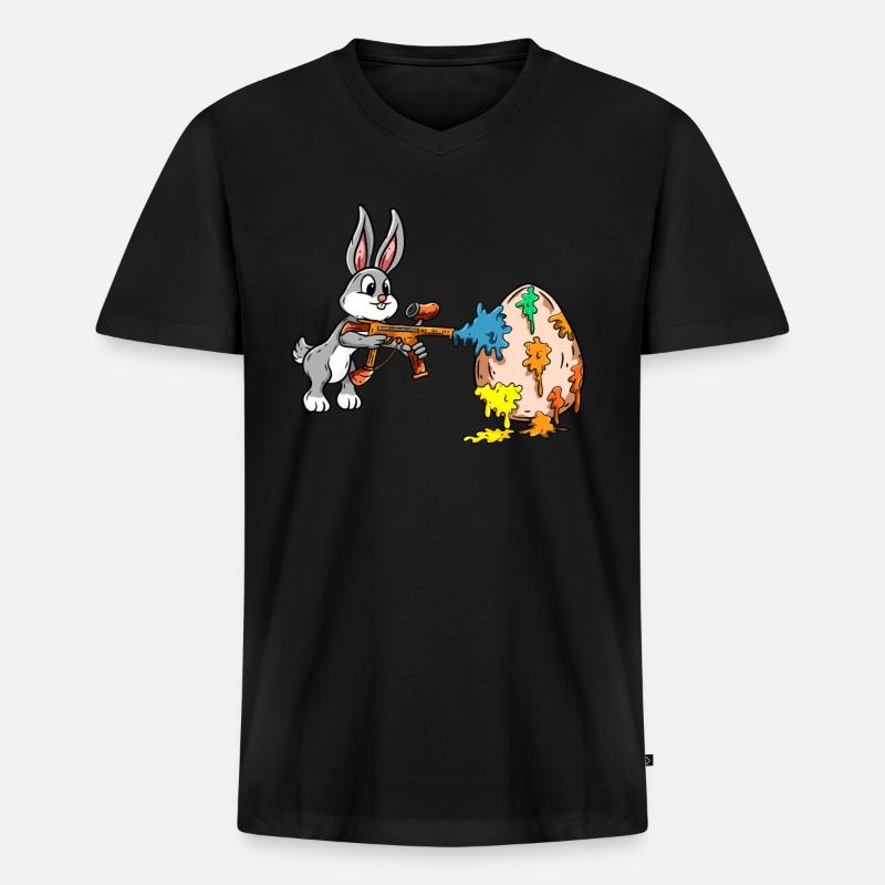 Ostern Ostereier färben - Männer Premium Bio T-Shirt mit V-Ausschnitt - Schwarz