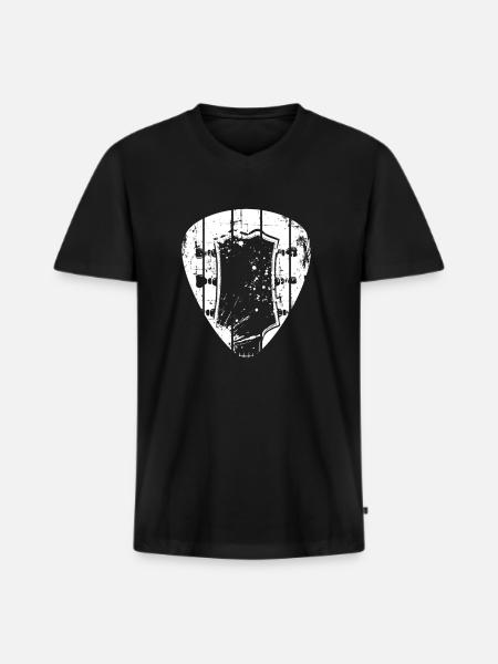 Guitar Plectrum - Men's Premium Organic T-shirt with V-neck - black