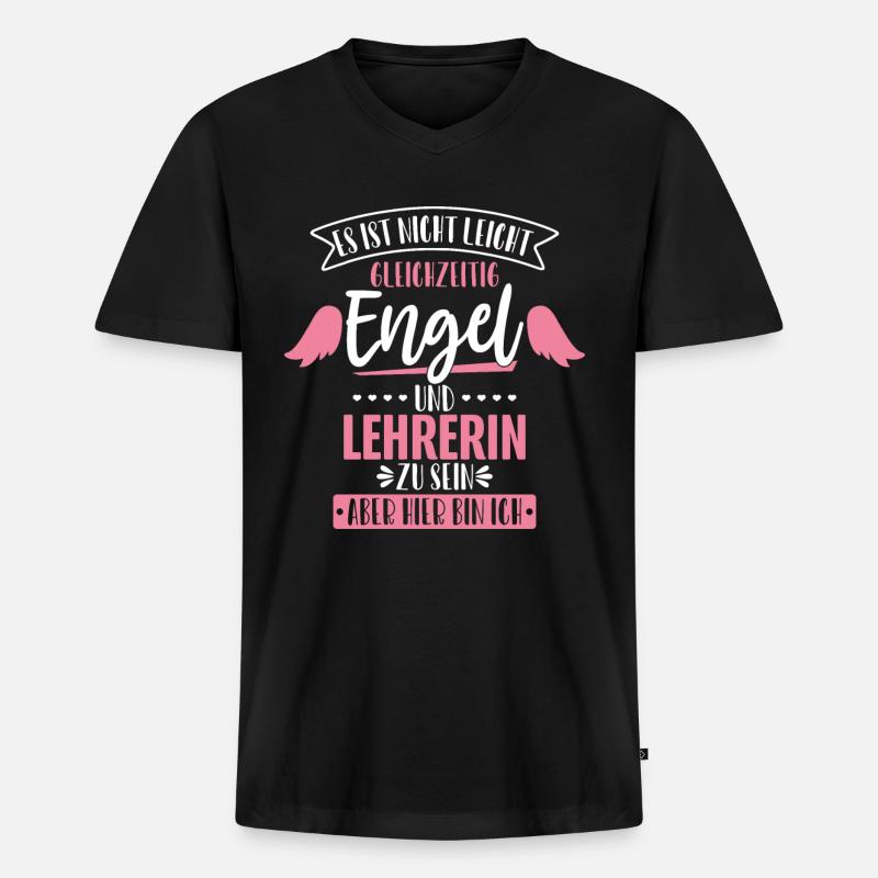 Lehrerin - Männer Premium Bio T-Shirt mit V-Ausschnitt - Schwarz