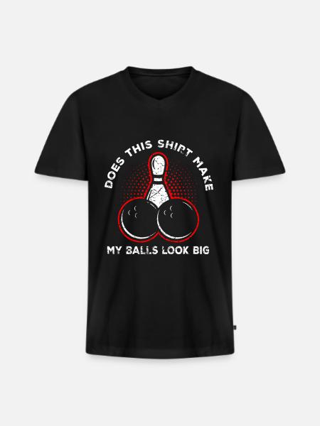 bowling - T-shirt encolure en V Premium bio Homme - noir