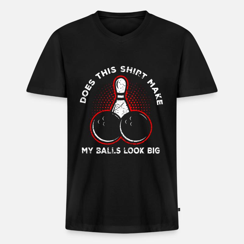Bowling - Männer Premium Bio T-Shirt mit V-Ausschnitt - Schwarz