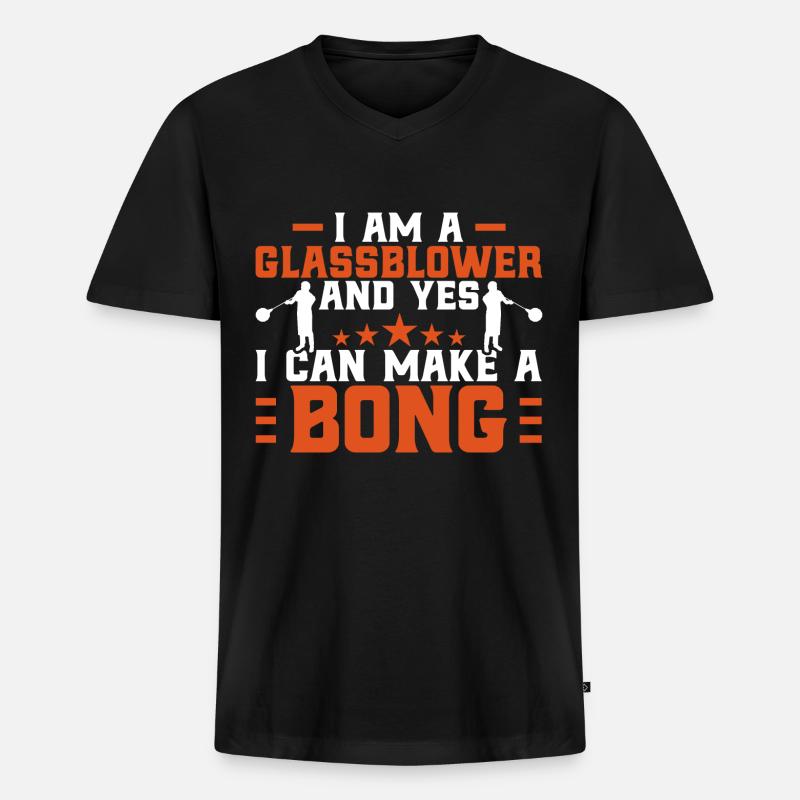 Glasbläserei Glasblasen Glasbläser Geschenk - Männer Premium Bio T-Shirt mit V-Ausschnitt - Schwarz