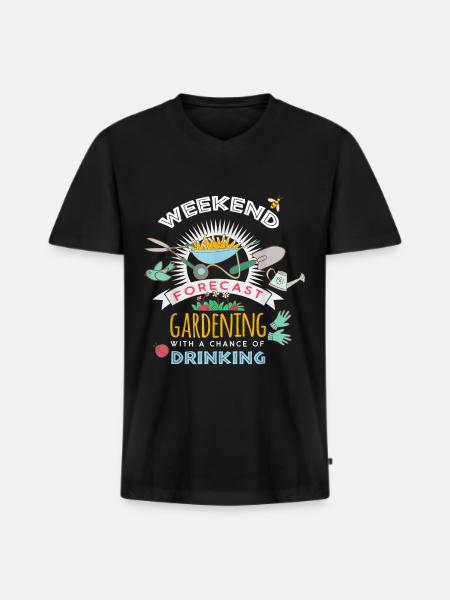 Garten Gärtner Gartenarbeit - Männer Premium Bio T-Shirt mit V-Ausschnitt - Schwarz