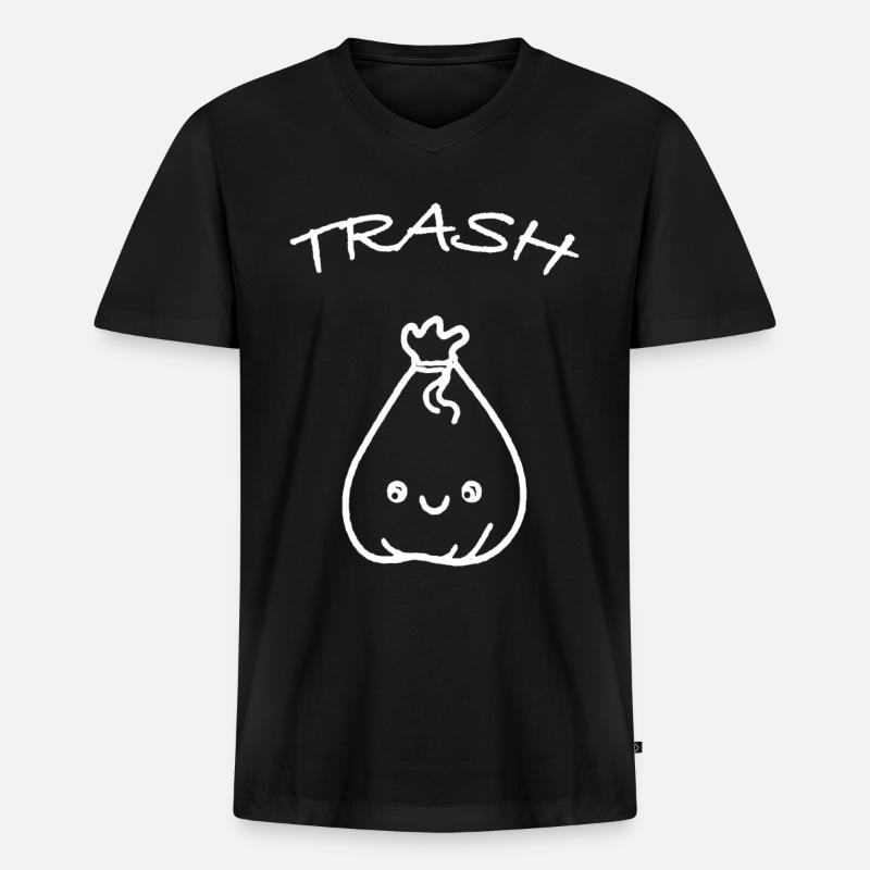 Müll trash - Männer Premium Bio T-Shirt mit V-Ausschnitt - Schwarz