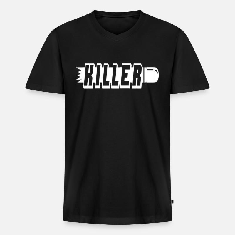 Killer - Männer Premium Bio T-Shirt mit V-Ausschnitt - Schwarz