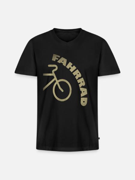 Fahrrad - Männer Premium Bio T-Shirt mit V-Ausschnitt - Schwarz