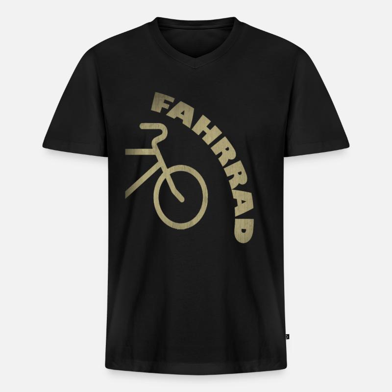 Fahrrad - Männer Premium Bio T-Shirt mit V-Ausschnitt - Schwarz