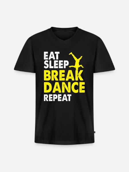 Breakdance - T-shirt encolure en V Premium bio Homme - noir