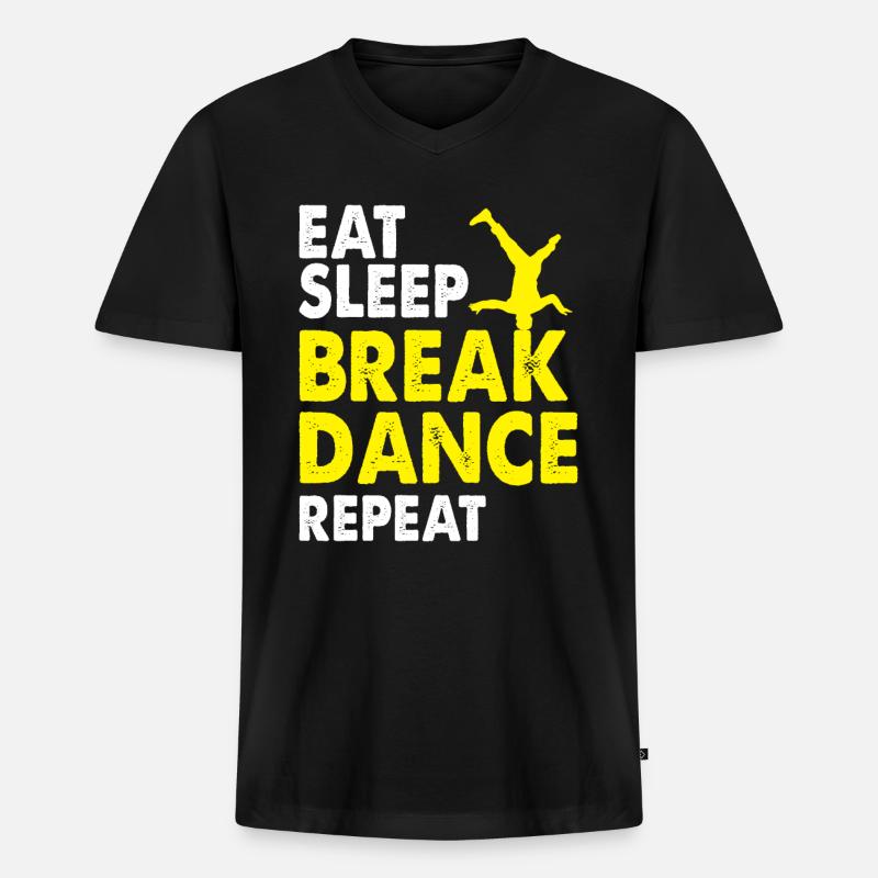 Breakdance - Männer Premium Bio T-Shirt mit V-Ausschnitt - Schwarz