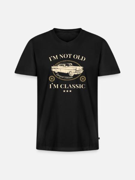 not old classic - Männer Premium Bio T-Shirt mit V-Ausschnitt - Schwarz