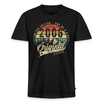 2006 Jahrgang Geburtstag Retro Vintage Geschenk - Männer Premium Bio T-Shirt mit V-Ausschnitt - Schwarz - Vorne - Nico (187cm)