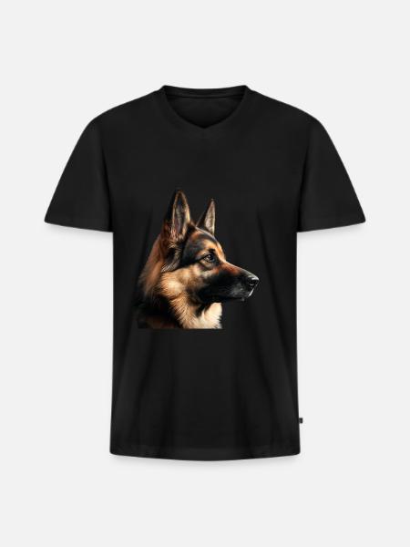 Schöner Hund - Männer Premium Bio T-Shirt mit V-Ausschnitt - Schwarz