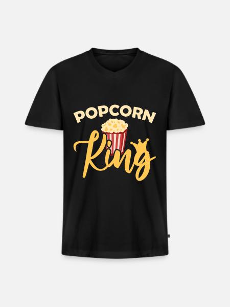popcorn - Men's Premium Organic T-shirt with V-neck - black