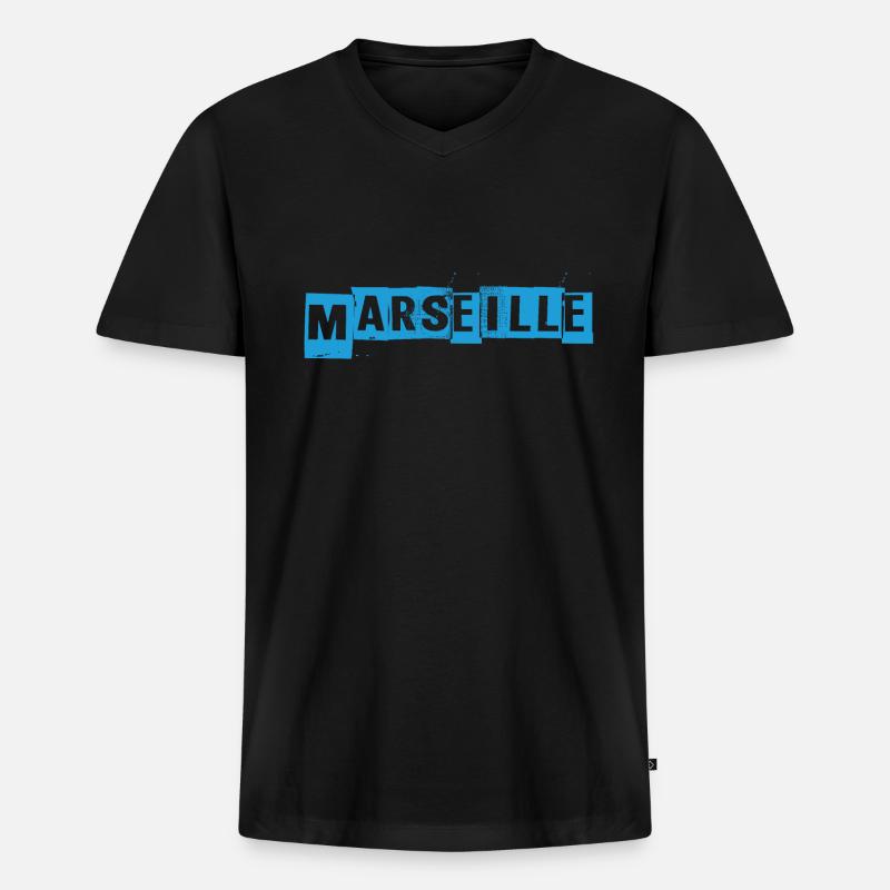 OM - Männer Premium Bio T-Shirt mit V-Ausschnitt - Schwarz