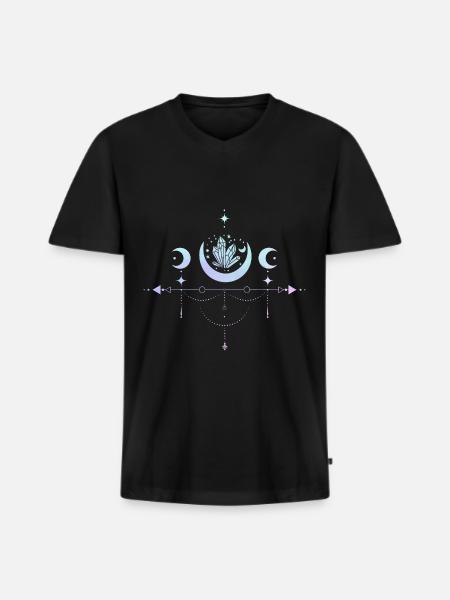 Pastel Goth Moon Witchy Crescent - Men's Premium Organic T-shirt with V-neck - black