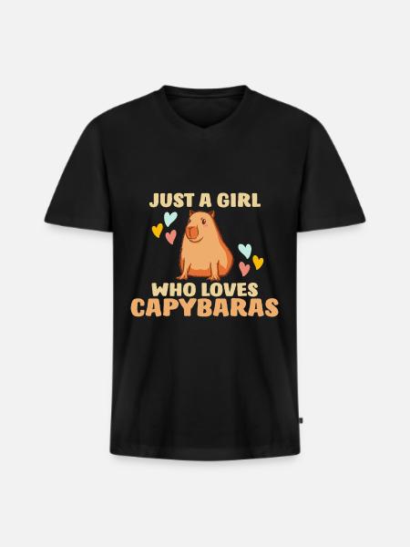 Capybara capybara capybara gnaver - Premium økologisk T-shirt med V-hals til mænd - sort
